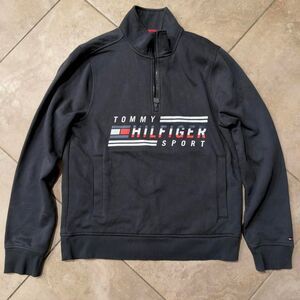 Vintage Tommy Hilfiger Sport Quarter Zip Pullover – Black – Men’s Medium